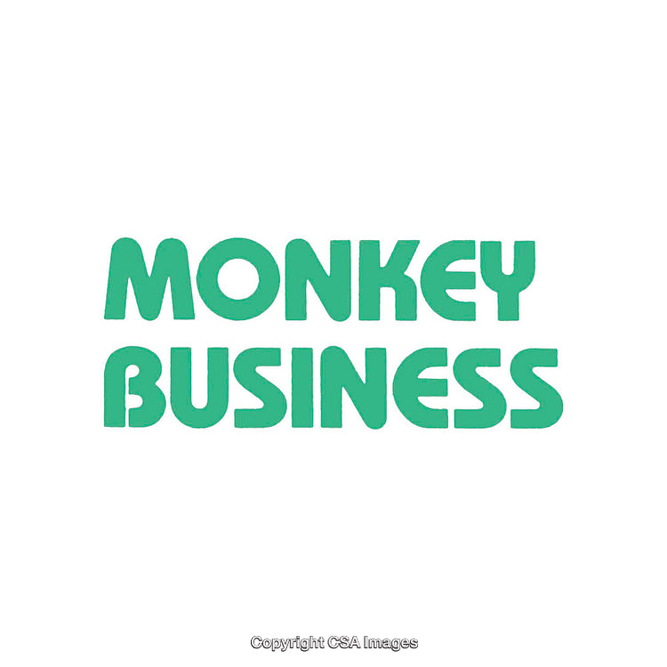 Playful Green Text Design Featuring Monkey Business Theme