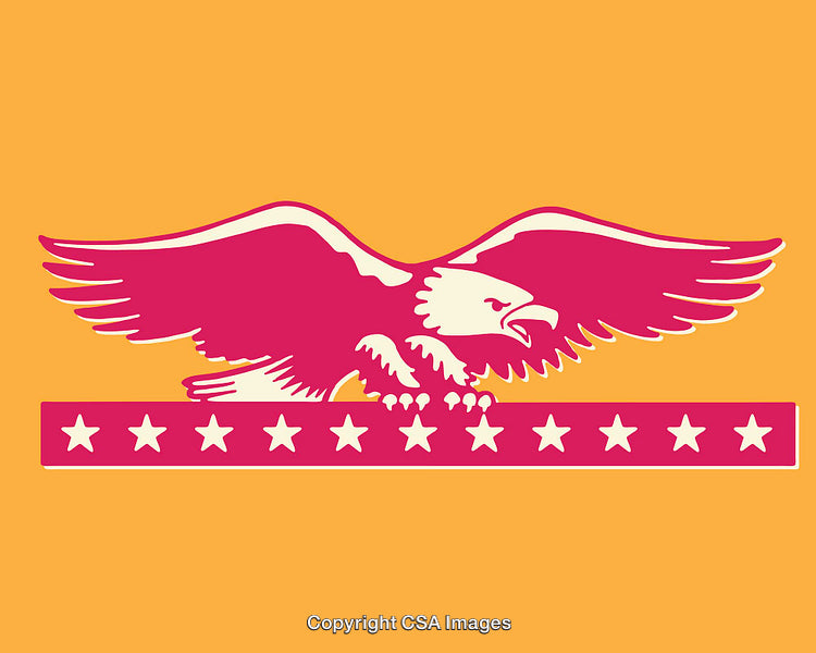 Majestic Eagle Illustration With Stars and Vibrant Colors