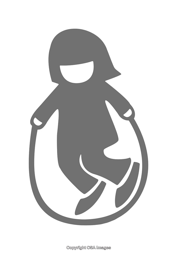 Minimalist Icon of a Person Using a Jump Rope in Gray Scale
