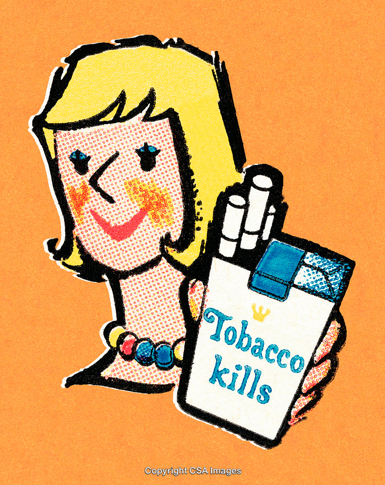 Vintage Illustration of Smoking Awareness with Artistic Retro Design Elements