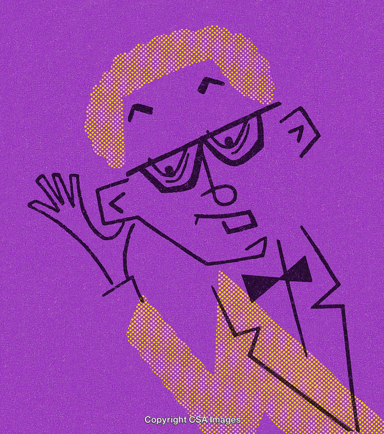 Abstract Illustration of a Person With Glasses in Modern Art Style