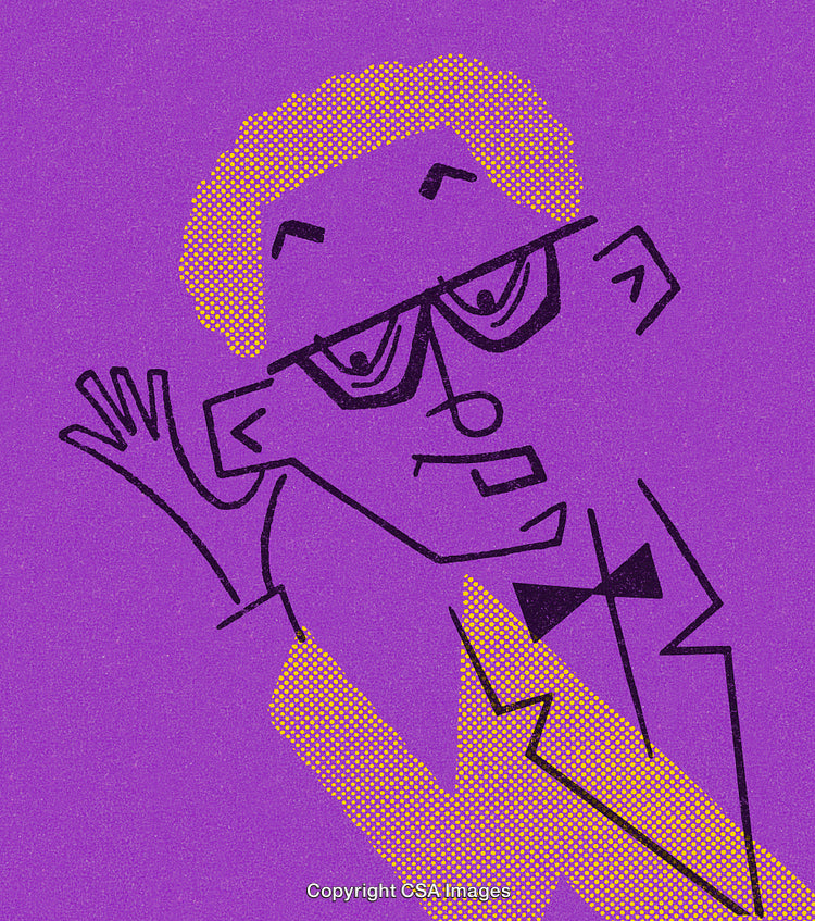 Abstract Illustration of a Person With Glasses in Modern Art Style