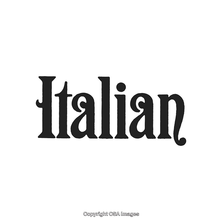 Elegant Black Italian Text Logo Design on White Background