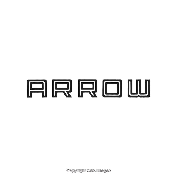 Minimalist Typography Depicting the Word Arrow in Bold Black Font