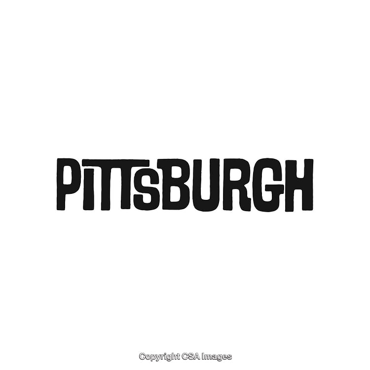 Bold Black Text of Pittsburgh on Clean White Background