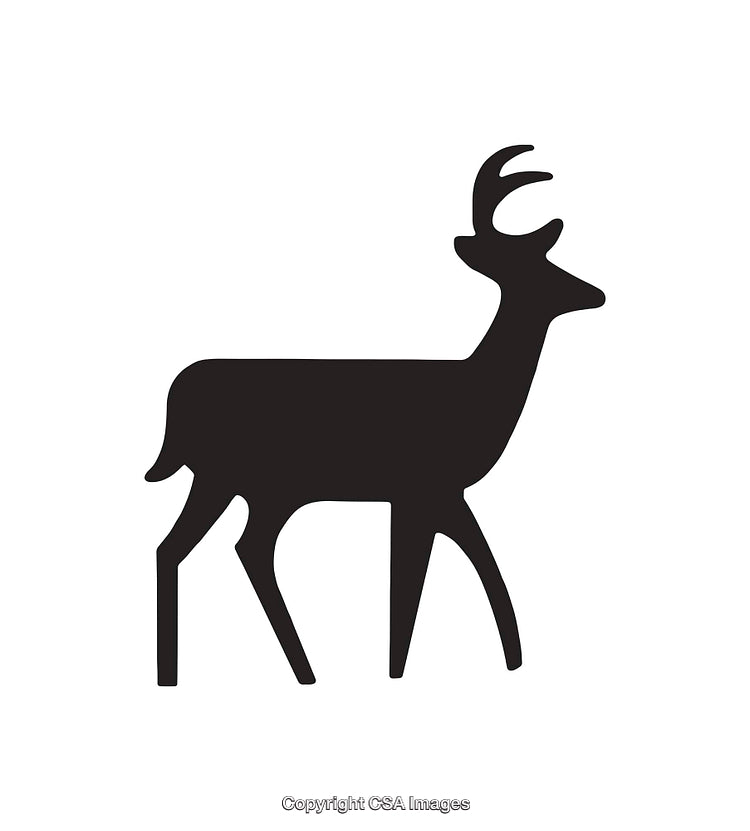Silhouette of a Deer in a Minimalistic Black and White Style