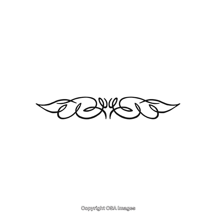 Elegant Black Outline Decorative Design Ornament With Symmetrical Motif