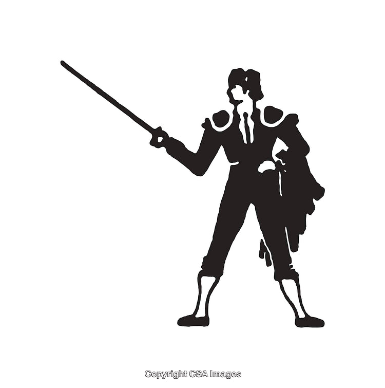 Black and White Illustration of a Bullfighter with a Sword
