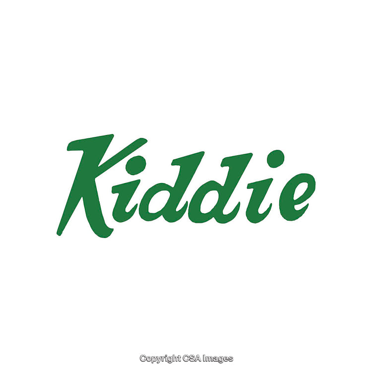 Green Kiddie Text Logo on Minimalistic White Background