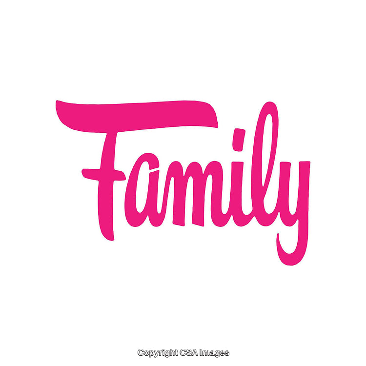 Elegant Pink Typography Design Featuring the Word 'Family' in Bold Script Font