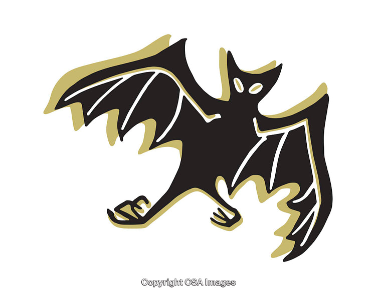 Stylized Illustration of a Bat with Bold Graphic Design