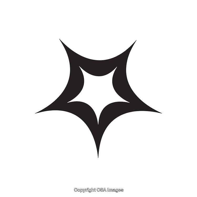 Abstract Black and White Symbol with Sharp Lines and Geometric Shape