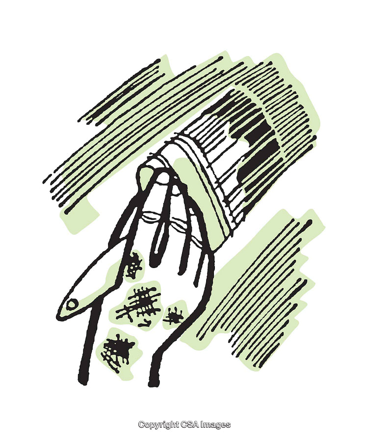 Hand Holding a Paintbrush Illustration With Artistic Brushstrokes