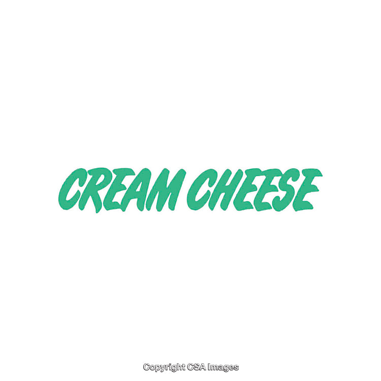 Bold Green Cream Cheese Text on a Clean White Background