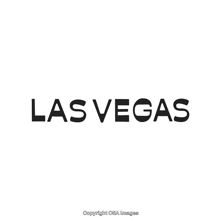 Bold Black Text Example Design Reading 'Las Vegas' in Minimalist Style