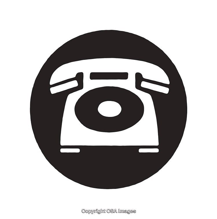 Retro Black and White Vintage Telephone Symbolic Icon