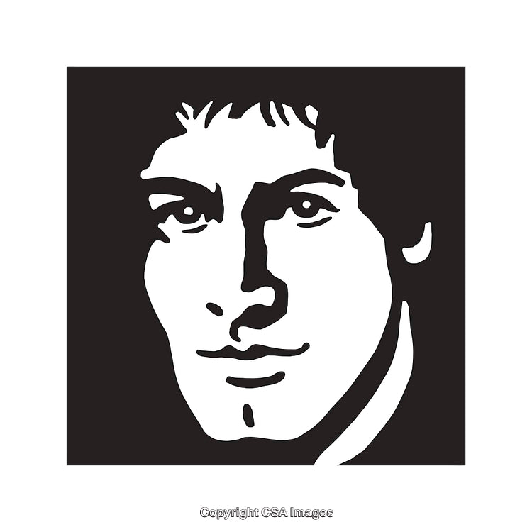 Black and White Line Art Portrait Illustration with Bold Contrast
