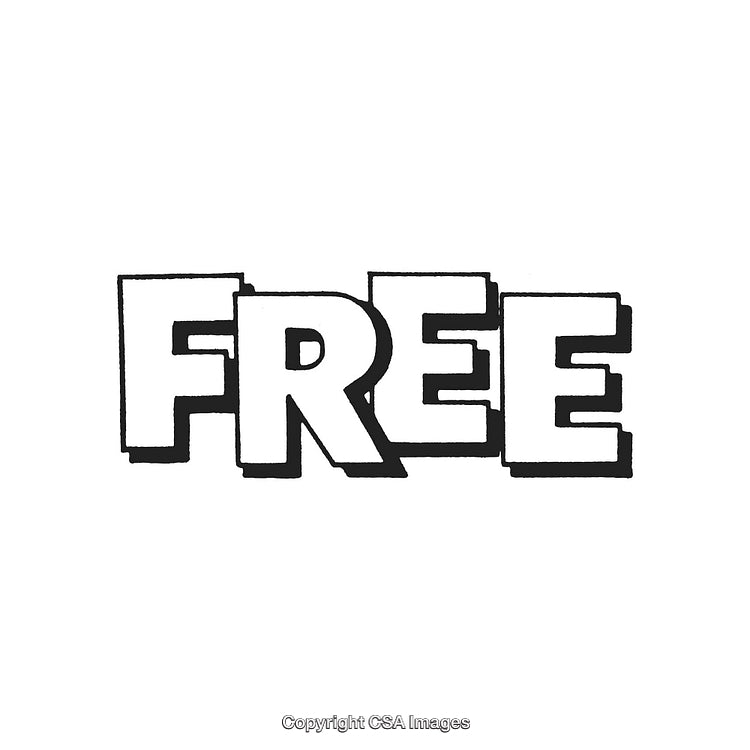 Black and White Graphic of Bold 'Free' Text Design