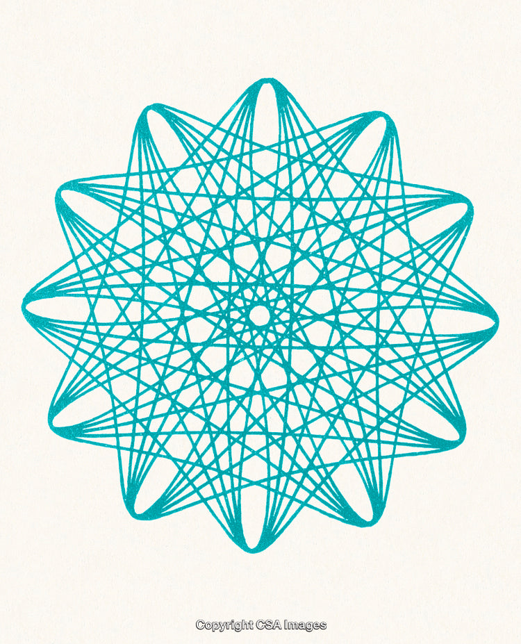 Abstract Geometric Pattern Featuring Connected Lines in a Symmetrical Design