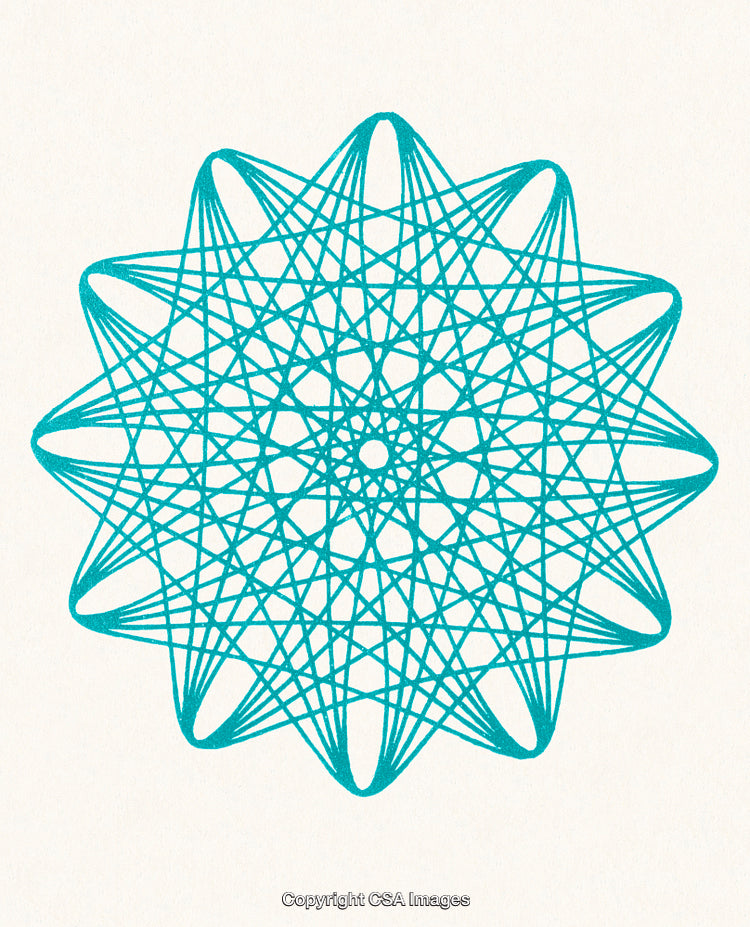 Abstract Geometric Pattern Featuring Connected Lines in a Symmetrical Design