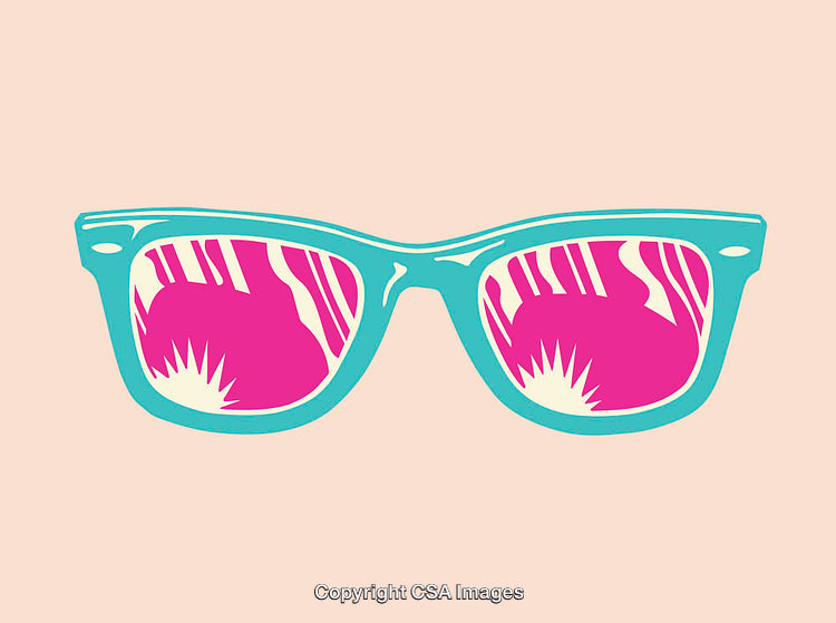 Vibrant Retro Sunglasses Illustration with Trendy Pop Art Design
