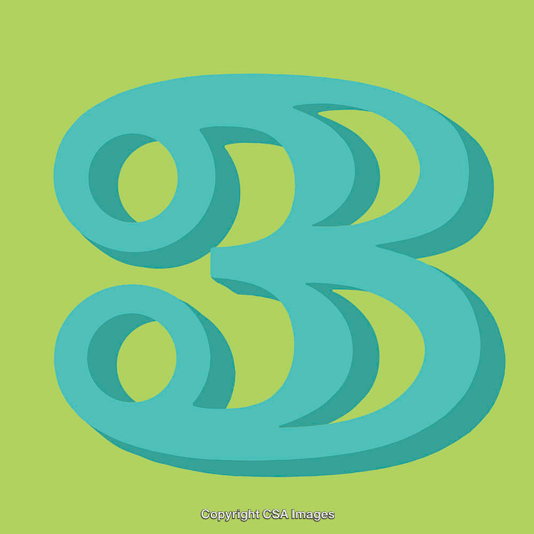 Three-Dimensional Number Three Artwork with Vibrant Background Design