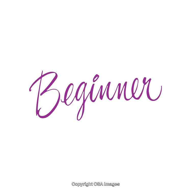 Purple Handwritten Word 'Beginner' Isolated on White Background