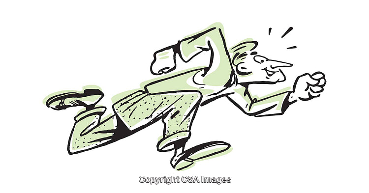 Cartoon Illustration of a Running Man in Action
