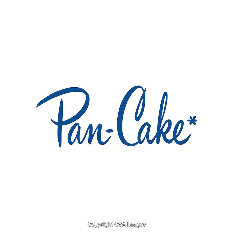 Stylized Blue Typography Design Displaying the Text 'Pan-Cake' on White Background