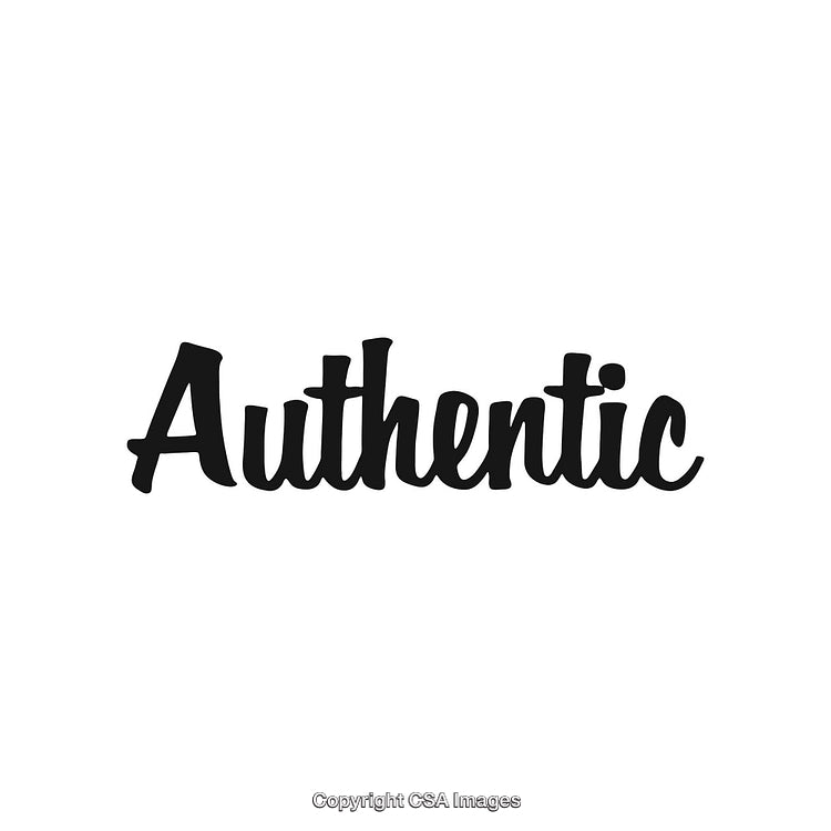 Stylish Hand-Drawn Word 'Authentic' Displayed in Cursive Font on White Background