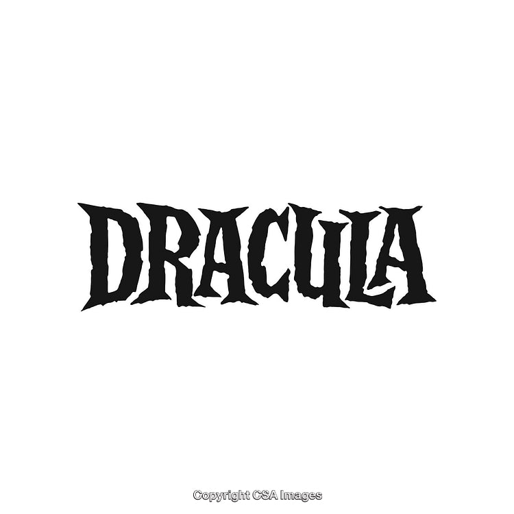Classic Gothic Dracula Text Design Featuring Sharp and Menacing Lettering
