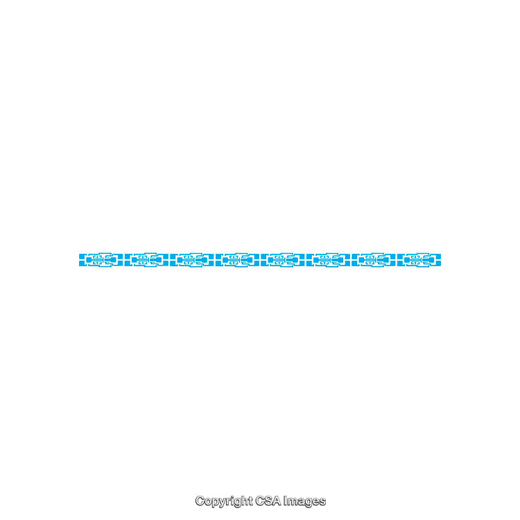Blue Geometric Decorative Border Design with Abstract Pattern Elements