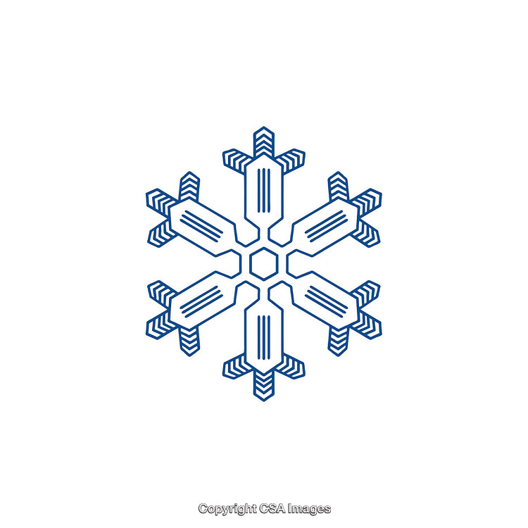 Modern Blue Snowflake Icon with Intricate Geometric Design