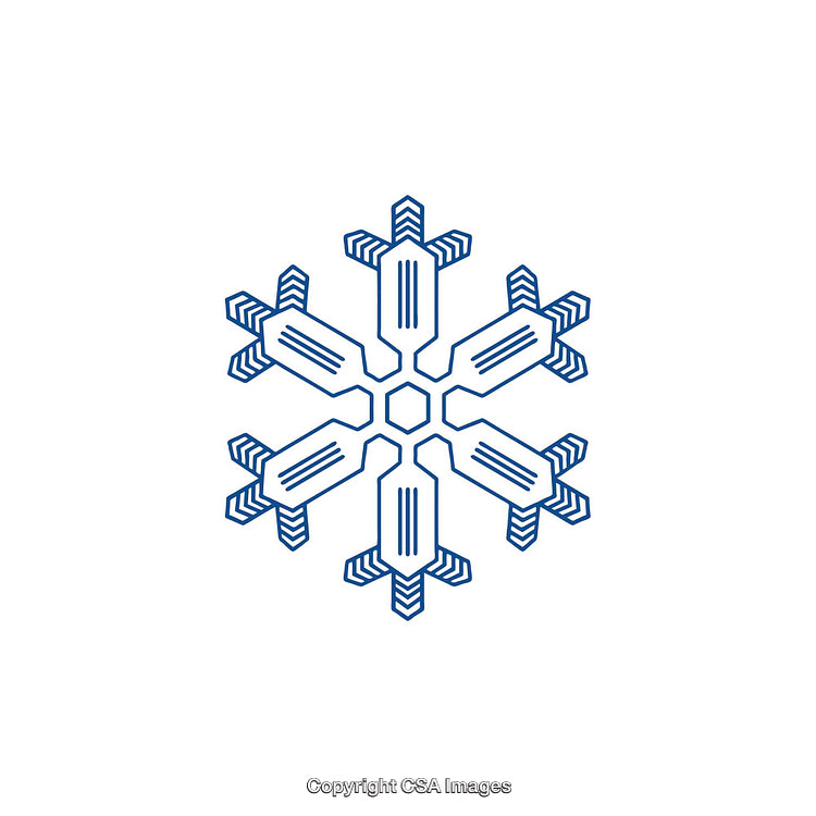 Modern Blue Snowflake Icon with Intricate Geometric Design