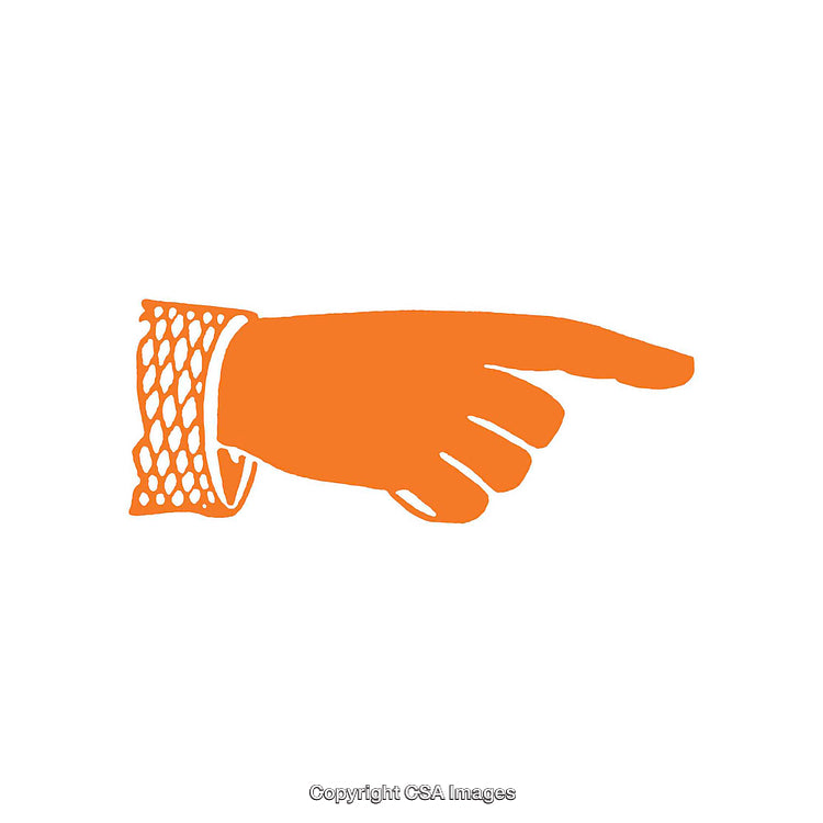 Flat Orange Illustration of a Pointing Finger Symbol