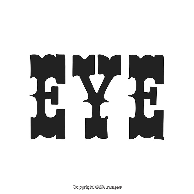 Stylized Retro Typography Displaying the Word Eye in Bold Font