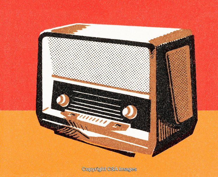 Vintage Radio Illustration With Retro Colors and Pop Art Design