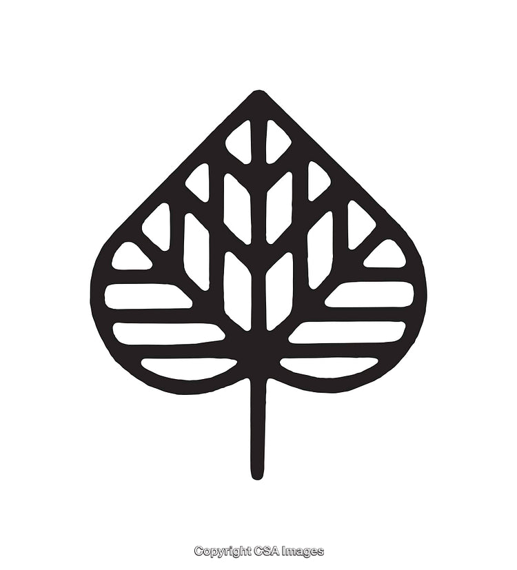 Black and White Line Art Minimalist Leaf Design Illustration