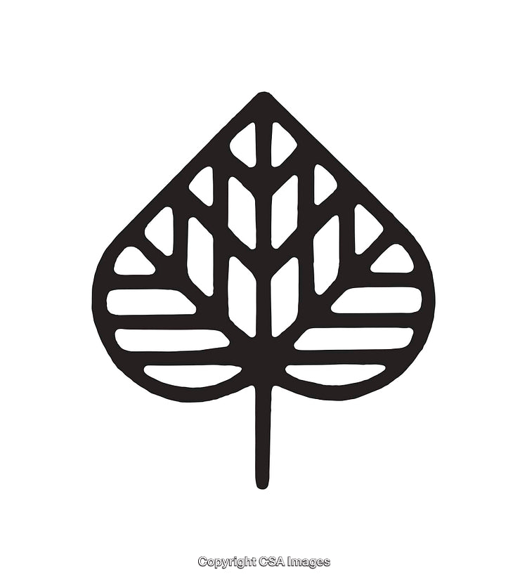 Black and White Line Art Minimalist Leaf Design Illustration