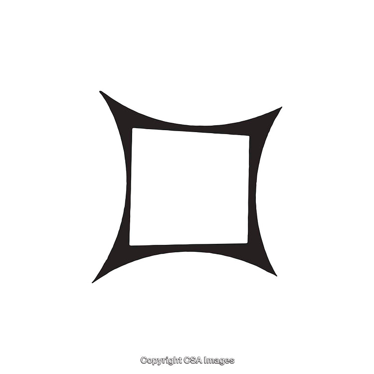 Abstract Geometric Black and White Dingbat Design with Curved Shapes