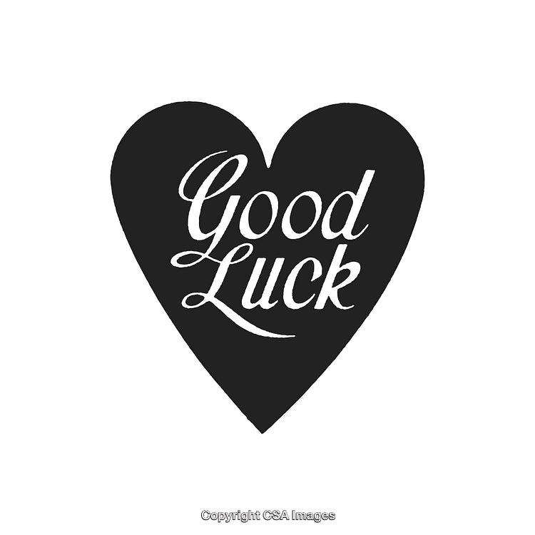 Heart-Shaped Motivation With Inspirational Good Luck Typography Design Artwork