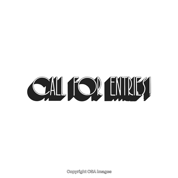 Stylized Text Announcement Design With 'Call for Entries!' Message in Bold Font