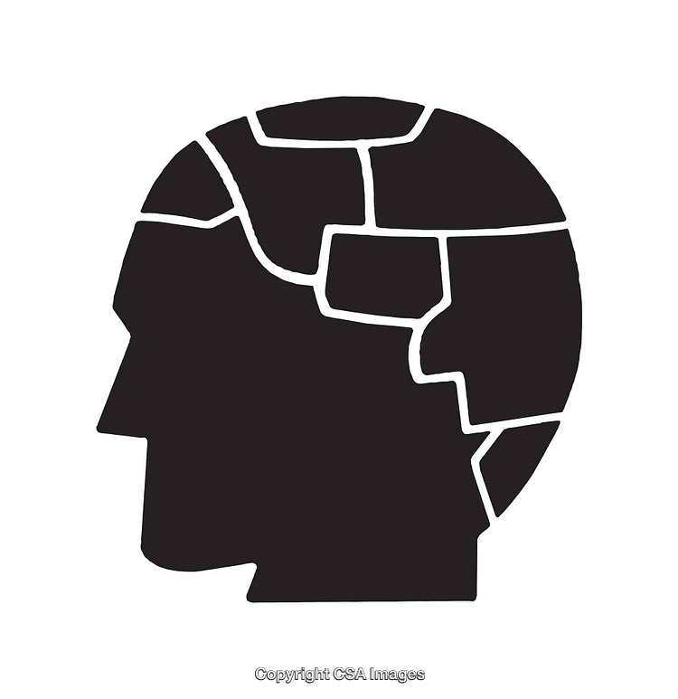 Black and White Brain Illustration Symbolizing Mental Concepts and Ideas