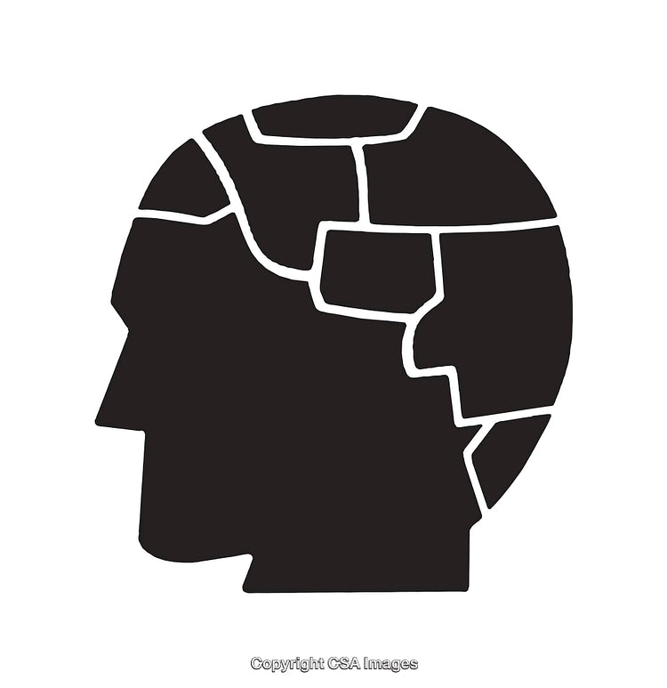 Black and White Brain Illustration Symbolizing Mental Concepts and Ideas