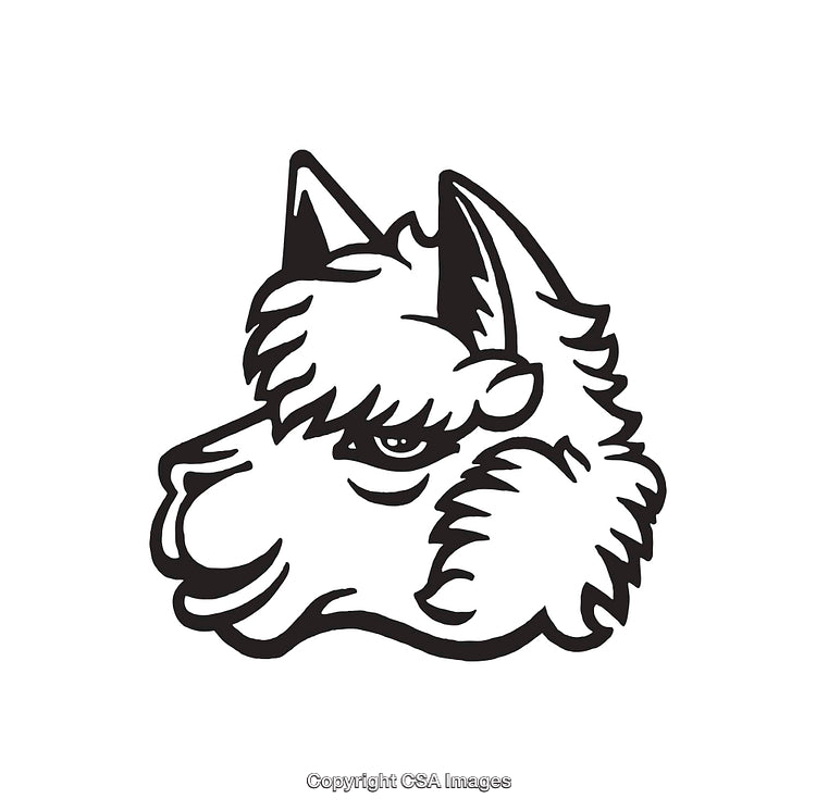 Stylized Black And White Illustration of A Cute Animal Head