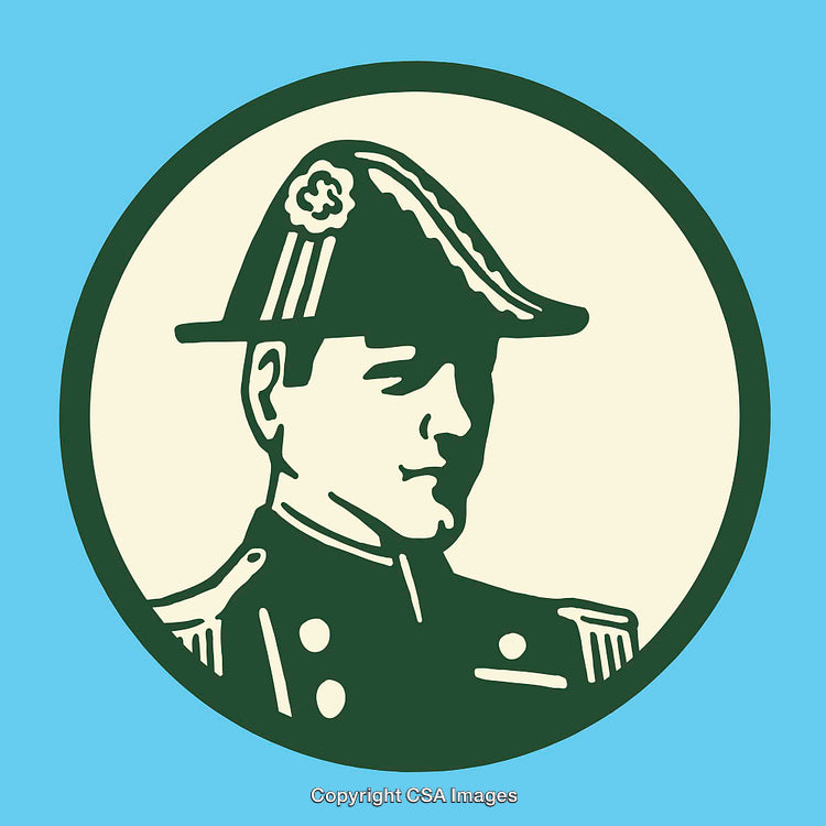 Vintage Styled Line Art of a Historical Figure Illustration