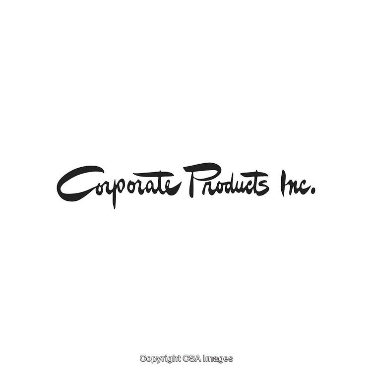 Corporate Products Inc Logo in Stylized Black Font on White Background