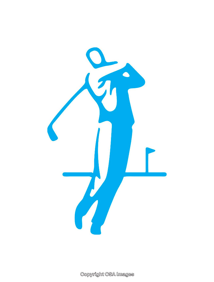 Minimalist Icon of a Golfer in Mid-Swing with a Golf Club