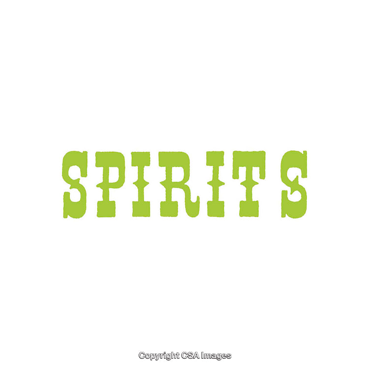 Retro Green Text Depicting Spirits Concept on White Background
