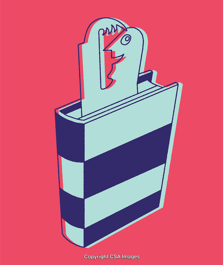 Colorful Abstract Illustration of a Striped Book With a Quirky Design